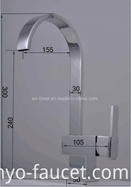 Oblate Goose Neck Kitchen Sink Water Mixer Faucet (QH0721)